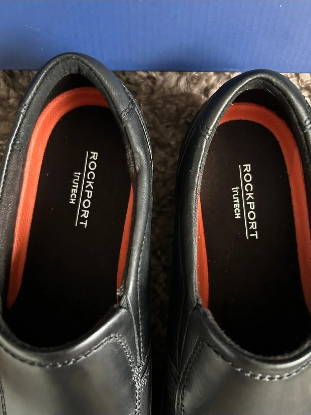 Rockport Black Leather Slip-On Loafers